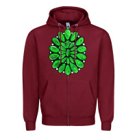 Burgundy green gemstone Zipper Hoodie - RanaPortraitStore