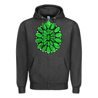 Charcoal Heather green gemstone Zipper Hoodie - RanaPortraitStore