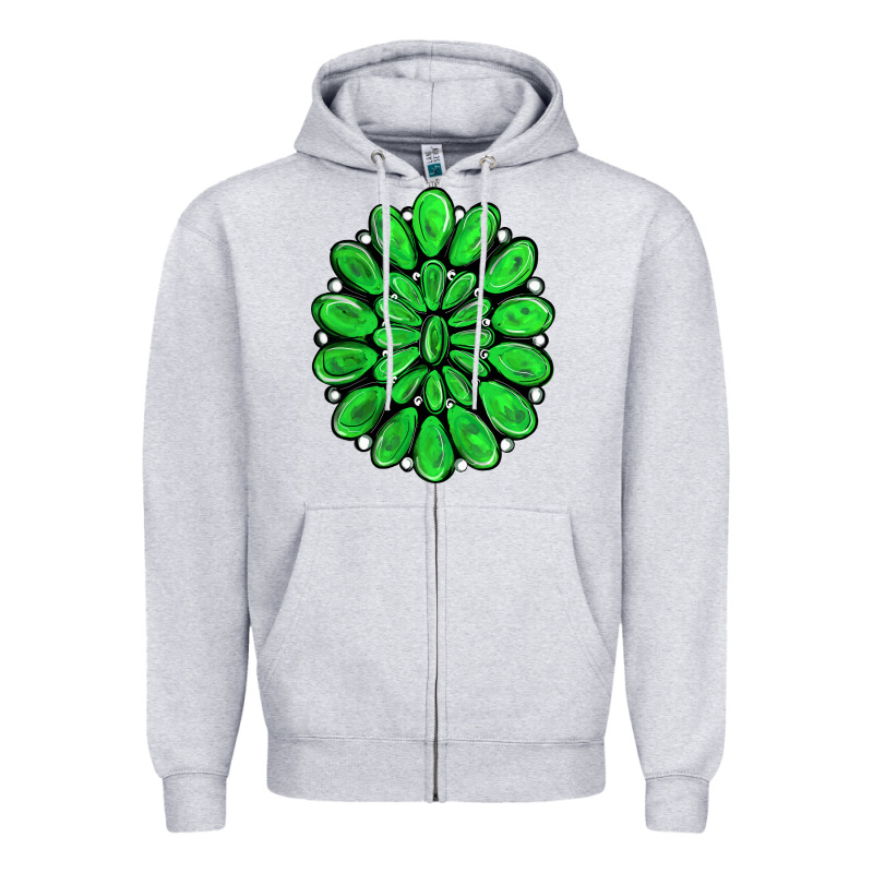 Green Gemstone Zipper Hoodie by RanaPortraitStore | Teevron