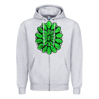 Heather Grey green gemstone Zipper Hoodie - RanaPortraitStore