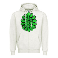 Oatmeal Heather green gemstone Zipper Hoodie - RanaPortraitStore