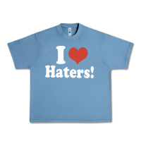 Pebble Blue i love haters Urban Heavy Tee - PixelWave