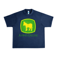 Navy Juan Deere Farmer Gardener Landscaper Funny Urban Heavy Tee - PixelWave