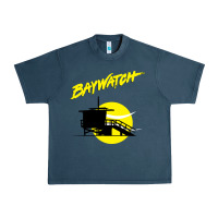 Midnight Navy baywatch lifeguard tower sunset   baywatch Urban Heavy Tee - PixelWave
