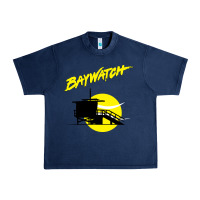 Navy baywatch lifeguard tower sunset   baywatch Urban Heavy Tee - PixelWave
