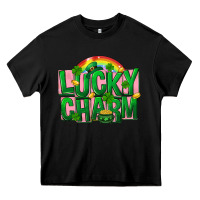 Black St Patricks Lucky Charm Heavy Core Tee - FaDigitalArtStudio