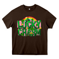 Chocolate Brown St Patricks Lucky Charm Heavy Core Tee - FaDigitalArtStudio