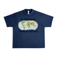Navy the world is a cat playing with australia 2020 shirt Urban Heavy Tee - PixelWave
