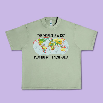 The World Is A Cat Playing With Australia 2020 Shirt Urban Heavy Tee Designed By Pixelwave