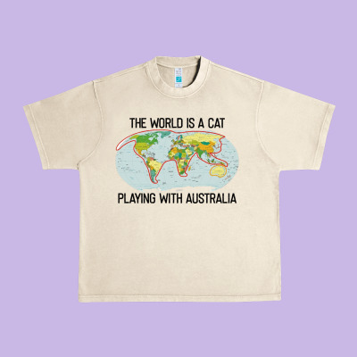 The World Is A Cat Playing With Australia 2020 Shirt Urban Heavy Tee Designed By Pixelwave