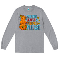 Heather Grey Autumn leaves and pumpkin please Long Sleeve Tee - Artiststas