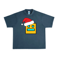 Midnight Navy Geometry Dash Urban Heavy Tee - PixelWave