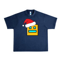 Navy Geometry Dash Urban Heavy Tee - PixelWave