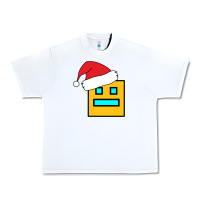 White Geometry Dash Urban Heavy Tee - PixelWave