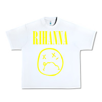 White Grunge Rihanna Urban Heavy Tee - PixelWave