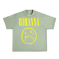 Oil Green Grunge Rihanna Urban Heavy Tee - PixelWave