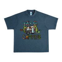 Midnight Navy let's go camping Urban Heavy Tee - CowhideDigitalArt