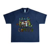 Navy let's go camping Urban Heavy Tee - CowhideDigitalArt