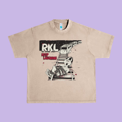 Rkl Keep Laughing Essential Urban Heavy Tee Designed By Pixelwave