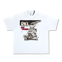 White RKL Keep Laughing Essential Urban Heavy Tee - PixelWave
