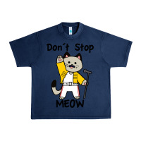 Navy Don´t Stop Meow Urban Heavy Tee - PixelWave