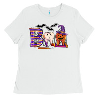 White dental boo halloween Ladies Tee - LillyAllenDesigns