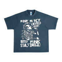 Midnight Navy Stay Punk Stay Drunk Urban Heavy Tee - PixelWave