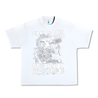 White Stay Punk Stay Drunk Urban Heavy Tee - PixelWave