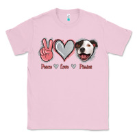 Bubblegum Pink Peace Love Pitties Classic Tee - Jasminsmagicworld