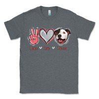Charcoal Heather Peace Love Pitties Classic Tee - Jasminsmagicworld
