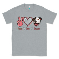 Heather Grey Peace Love Pitties Classic Tee - Jasminsmagicworld