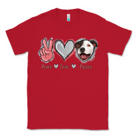 Red Peace Love Pitties Classic Tee - Jasminsmagicworld