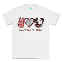 White Peace Love Pitties Classic Tee - Jasminsmagicworld