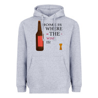Heather Grey HOME IS WHERE THE WINE IS Heavyweight Hoodie - Bettercallsaul
