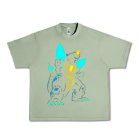 Oil Green Spacegodzilla Urban Heavy Tee - PixelWave