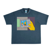 Midnight Navy The Simpsons Old Man Yells At Cloud Newspaper V1 Urban Heavy Tee - PixelWave