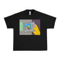 Black The Simpsons Old Man Yells At Cloud Newspaper V1 Urban Heavy Tee - PixelWave