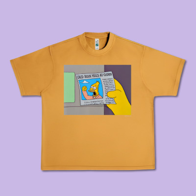 The Simpsons Old Man Yells At Cloud Newspaper V1 Urban Heavy Tee Designed By Pixelwave