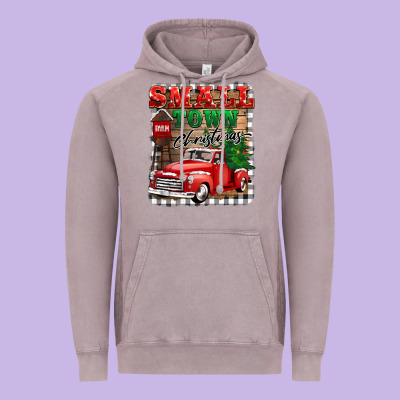 Small Town Christmas Vintage Hoodie Designed By Barkaloodesign