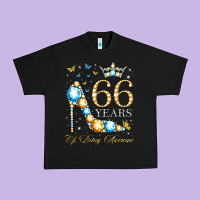 66th Birthday 66 Years Of Being Awesome 66 Years Old Woman Urban Heavy Tee Designed By Pixelwave