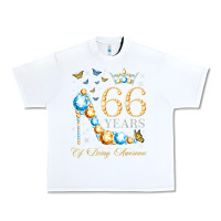 White 66th birthday 66 years of being awesome 66 years old woman Urban Heavy Tee - PixelWave