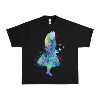 Black watercolor splatter alice in wonderland t shirt design Urban Heavy Tee - PixelWave