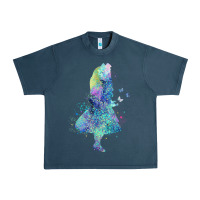 Watercolor Splatter Alice In Wonderland T Shirt Design Urban Heavy Tee | Teevron