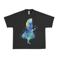 Pigment Black watercolor splatter alice in wonderland t shirt design Urban Heavy Tee - PixelWave