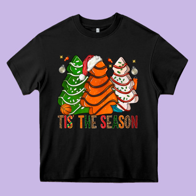 Tis' The Season Basketball Christmas Cakes Heavy Core Tee Designed By Bundleandbundleshop