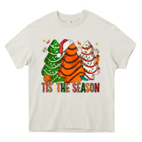 Cream Tis' The Season Basketball Christmas Cakes Heavy Core Tee - BundleAndBundleShop