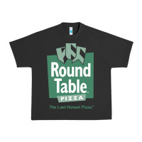Pigment Black round table pizza Urban Heavy Tee - PixelWave