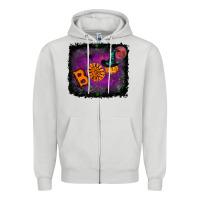 Dove Grey boo gemstone halloween pumpkin Zipper Hoodie - RanaPortraitStore