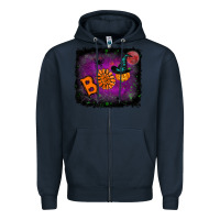 Navy boo gemstone halloween pumpkin Zipper Hoodie - RanaPortraitStore