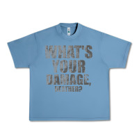Pebble Blue what's your damage, heather   heathers Urban Heavy Tee - PixelWave